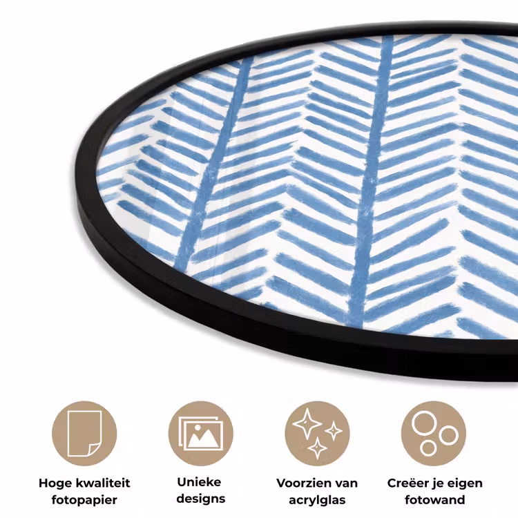 Patroon - Streep - Blauw Fotolijst rond zonder passe partout klein 856 -closeup_NL