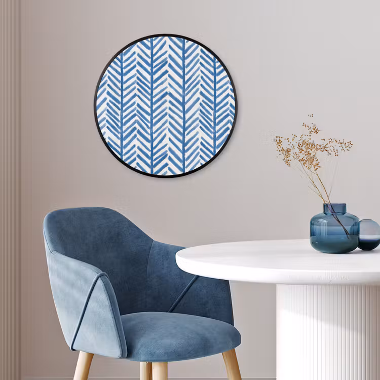 Patroon - Streep - Blauw Fotolijst rond zonder passe partout klein 856 -sfeer2