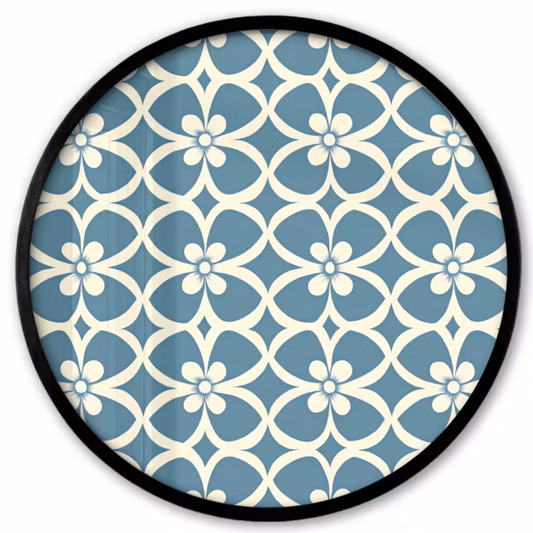 Patroon - Symmetrisch - Blauw Fotolijst rond zonder passe partout klein 856 -3d