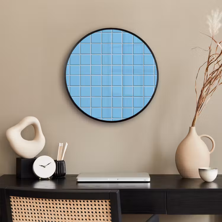Patroon - Tegel - Pastel - Blauw Fotolijst rond zonder passe partout klein 856 -sfeer1