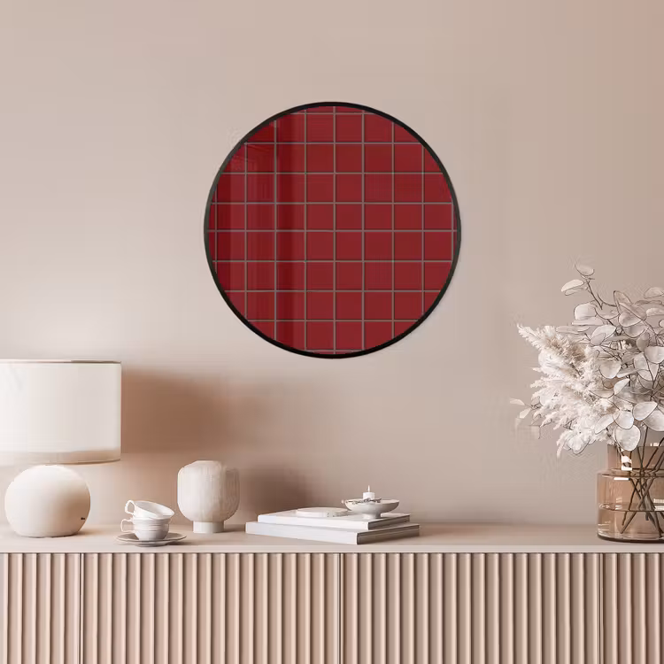 Patroon - Tegels - Burgundy Fotolijst rond zonder passe partout klein 856 -sfeer3