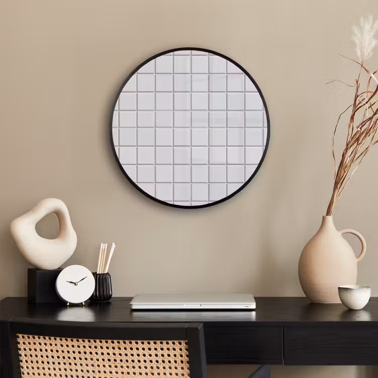 Patroon - Tegels - Grijs - Wit Fotolijst rond zonder passe partout klein 856 -sfeer1