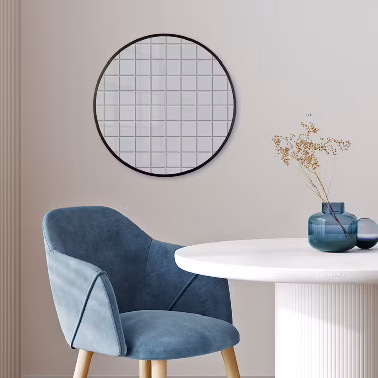 Patroon - Tegels - Licht - Grijs Fotolijst rond zonder passe partout klein 856 -sfeer2