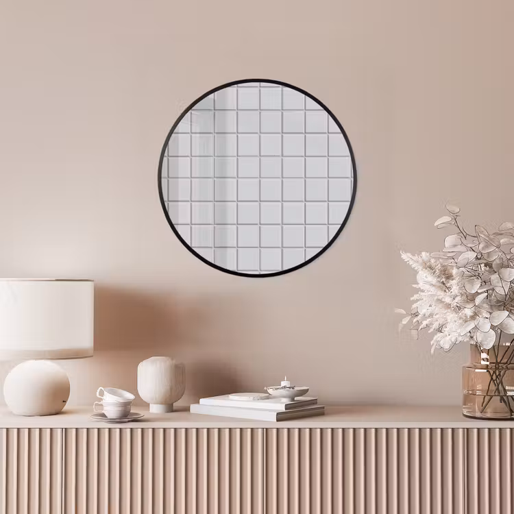 Patroon - Tegels - Licht - Grijs Fotolijst rond zonder passe partout klein 856 -sfeer3