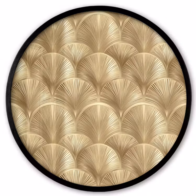 Patroon - Waaier - Goud Fotolijst rond zonder passe partout klein 856 -3d