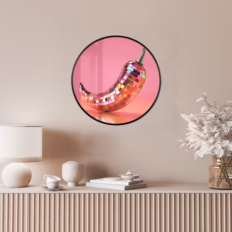 Peper - Disco - Rood - Glitter Fotolijst rond zonder passe partout klein -sfeer3