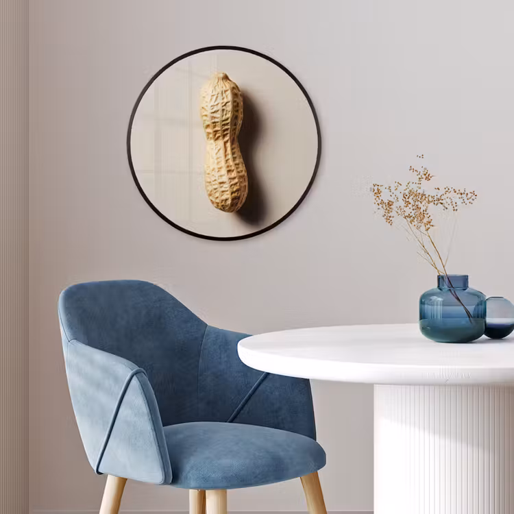 Pinda - Ruw - Beige Fotolijst rond zonder passe partout klein -sfeer2