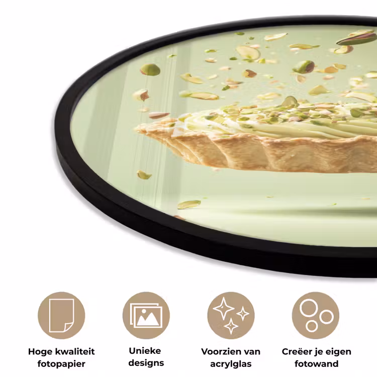 Pistache - Taart - Noten - Eten Fotolijst rond zonder passe partout klein -closeup_NL