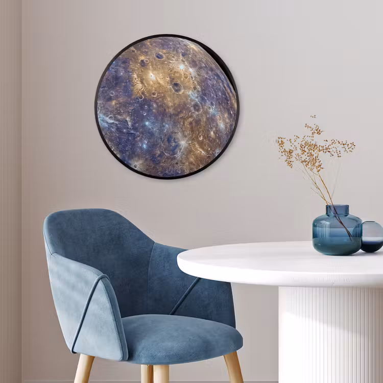 Ronde fotolijst - Planeet - Kraters - Ruimte - Planeet - Kraters - Ruimte Fotolijst rond zonder passe partout klein