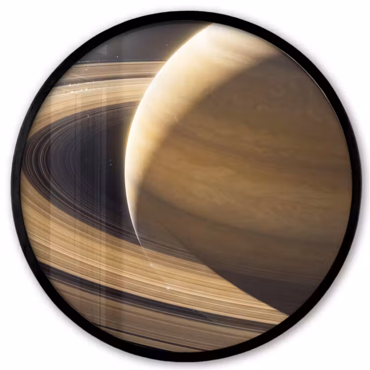 Ronde fotolijst - Planeet - Ringen - Ruimte - Planeet - Ringen - Ruimte Fotolijst rond zonder passe partout klein