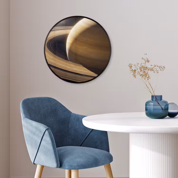 Ronde fotolijst - Planeet - Ringen - Ruimte - Planeet - Ringen - Ruimte Fotolijst rond zonder passe partout klein