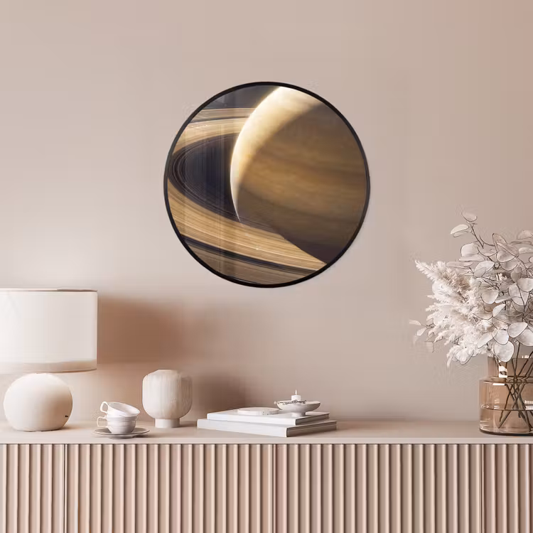Ronde fotolijst - Planeet - Ringen - Ruimte - Planeet - Ringen - Ruimte Fotolijst rond zonder passe partout klein