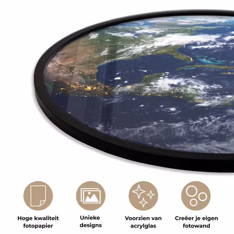 Ronde fotolijst - Planeet - Ruimte - Kosmos - Planeet - Ruimte - Kosmos Fotolijst rond zonder passe partout klein