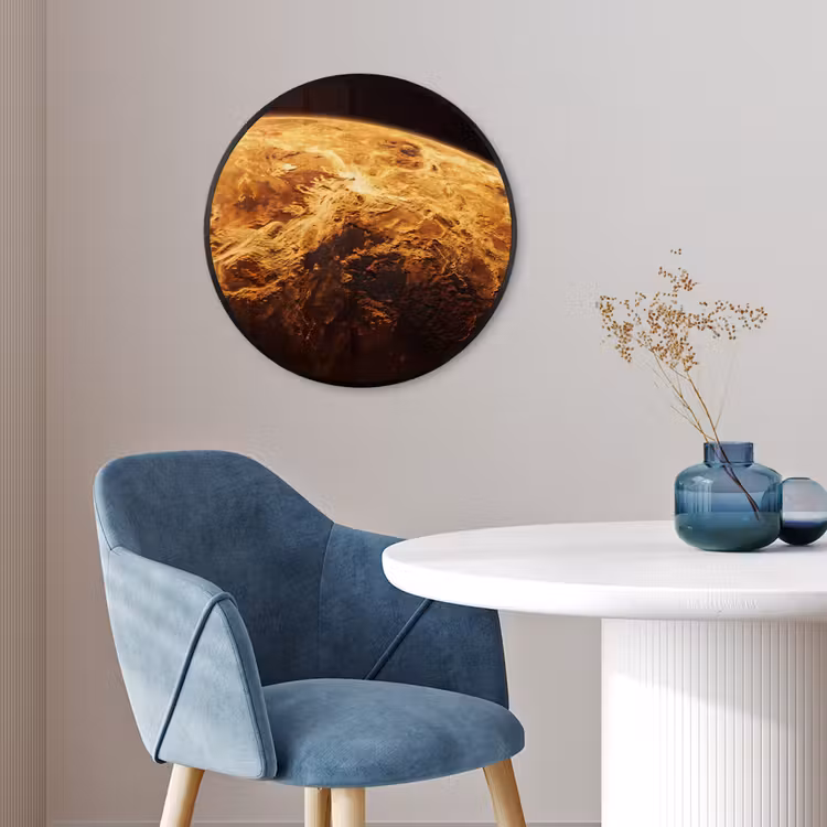 Ronde fotolijst - Planeet - Ruimte - Oranje - Planeet - Ruimte - Oranje Fotolijst rond zonder passe partout klein