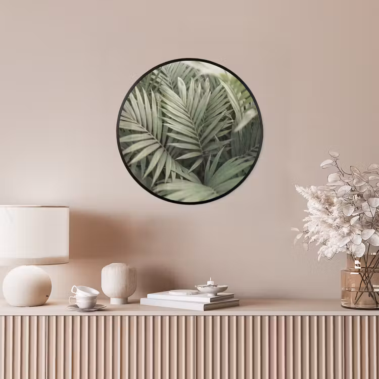 Plant - Palmbladeren - Natuur - Groen Fotolijst rond zonder passe partout klein -sfeer3