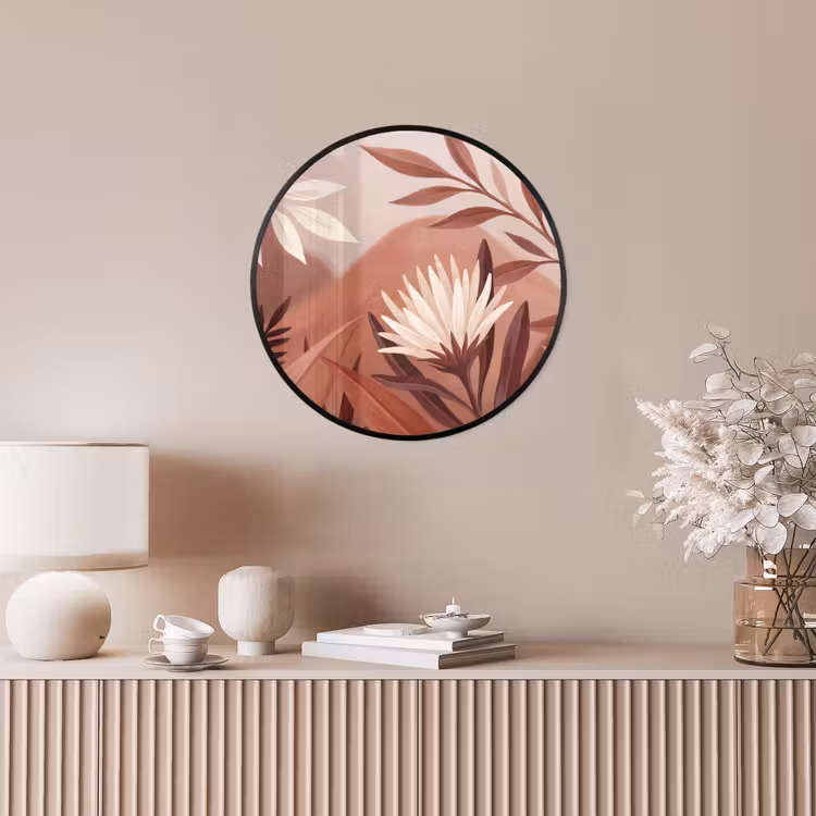 Planten - Bladeren - Botanisch - Modern - Bruin Fotolijst rond zonder passe partout klein -sfeer3
