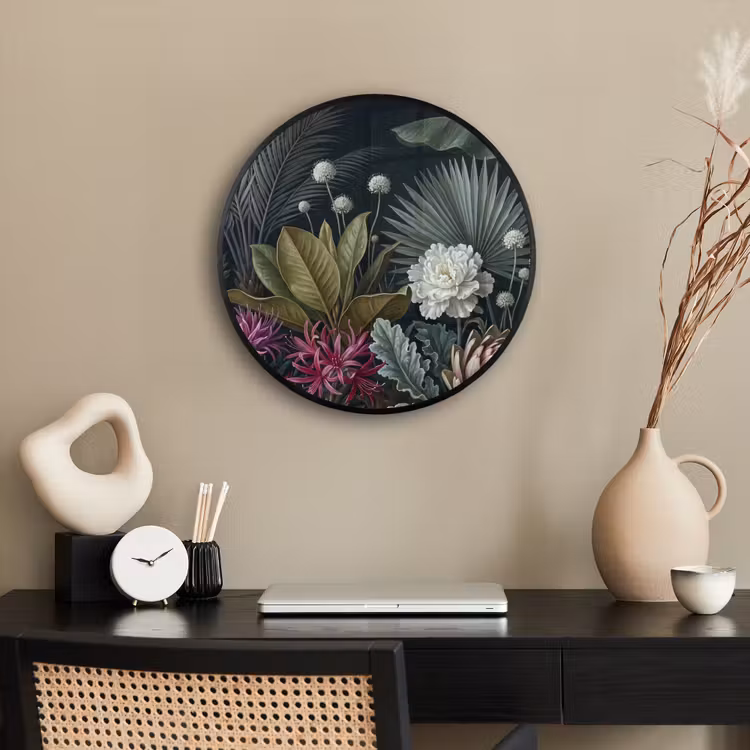 Planten - Tropisch - Botanisch - Donker - Groen Fotolijst rond zonder passe partout klein -sfeer1