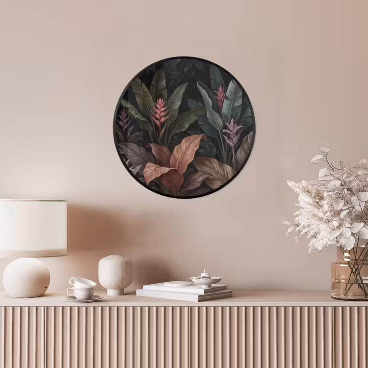 Planten - Tropisch - Jungle - Donker - Natuur Fotolijst rond zonder passe partout klein -sfeer3