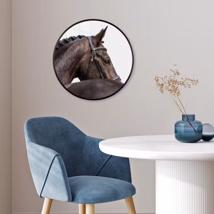 Portret - Paard - Elegant Fotolijst rond zonder passe partout klein -sfeer2