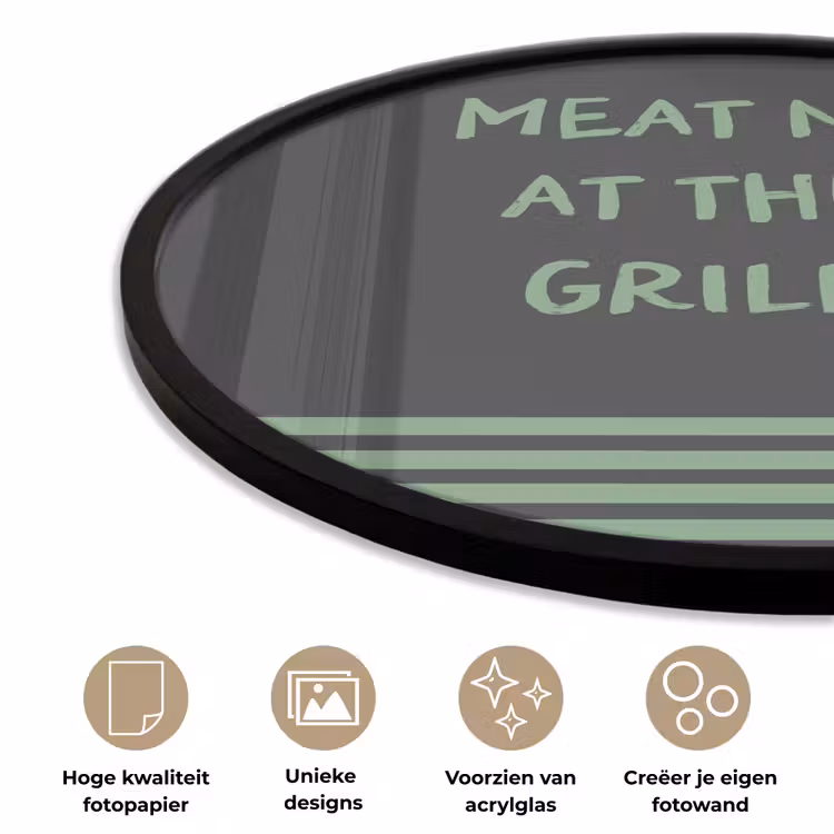 Quote - Groen - Grill - Zomer Fotolijst rond zonder passe partout klein -closeup_NL
