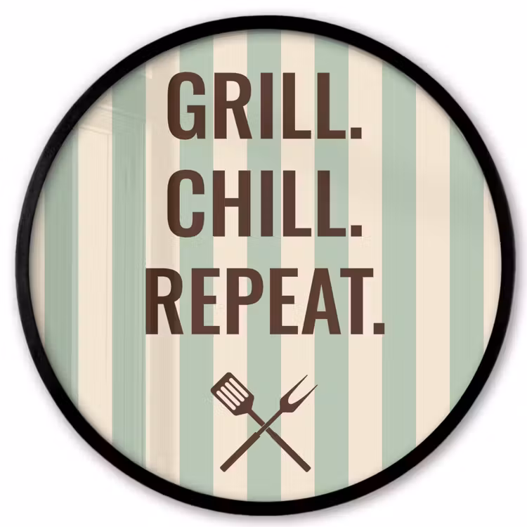 Quote - Strepen - Grill Fotolijst rond zonder passe partout klein -3d