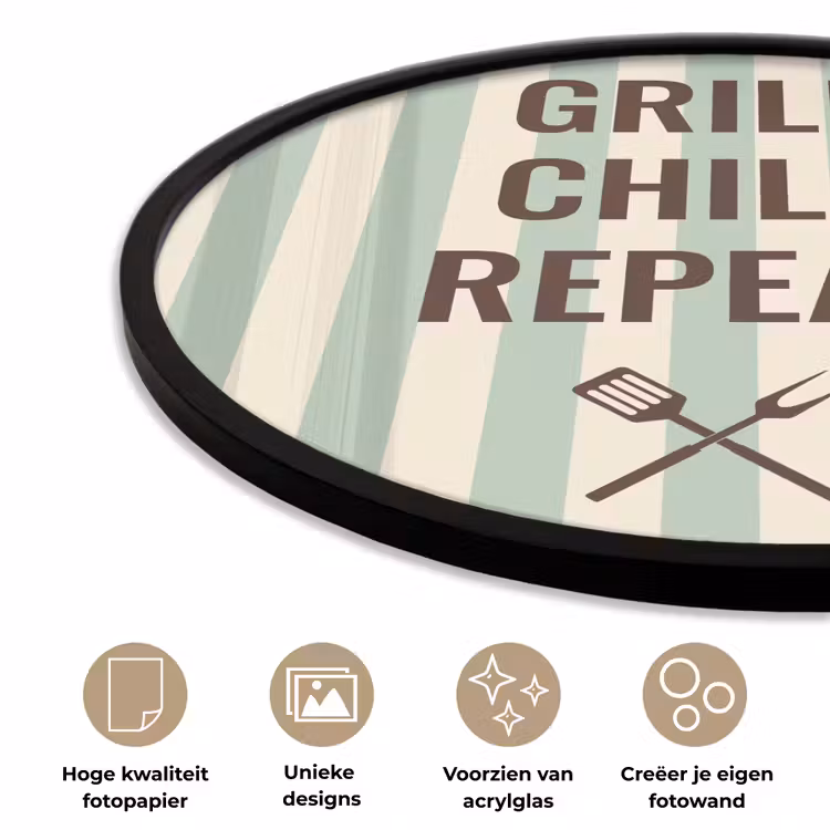 Quote - Strepen - Grill Fotolijst rond zonder passe partout klein -closeup_NL