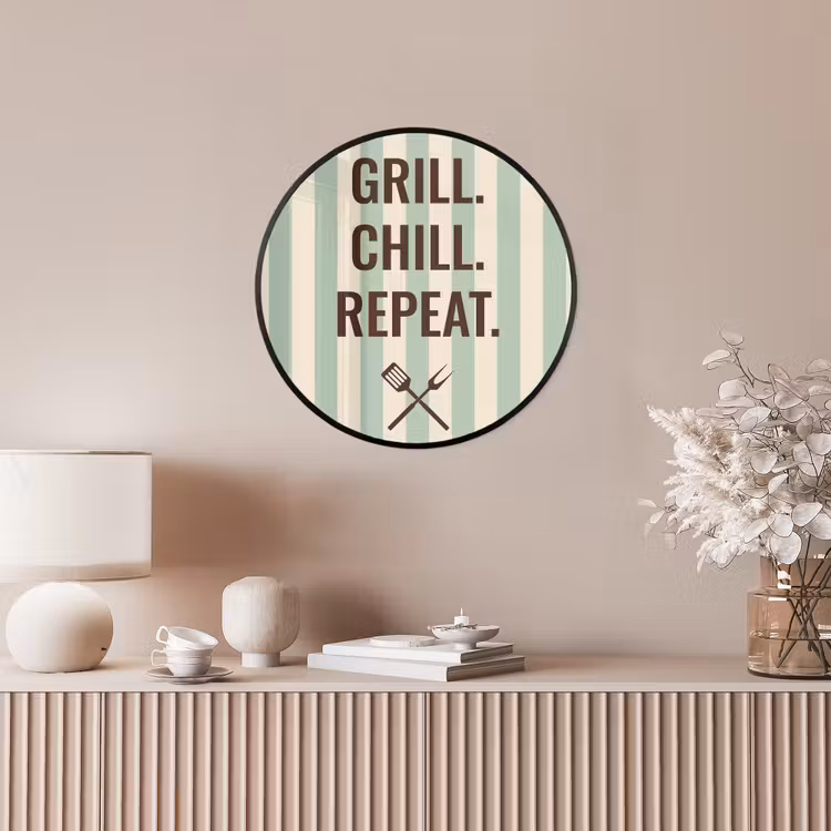 Quote - Strepen - Grill Fotolijst rond zonder passe partout klein -sfeer3