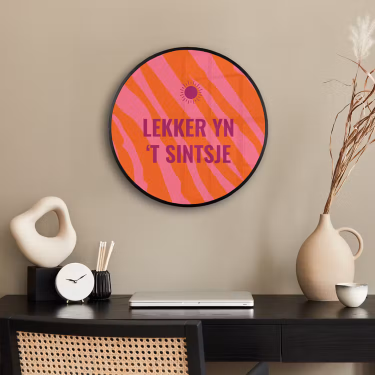 Quote - Zomer - Roze Fotolijst rond zonder passe partout klein -sfeer1