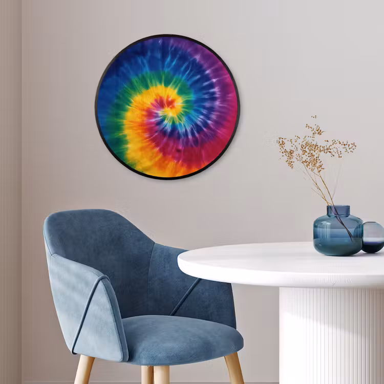 Regenboogkleuren - Spiraal - Kleurrijk Fotolijst rond zonder passe partout klein -sfeer2