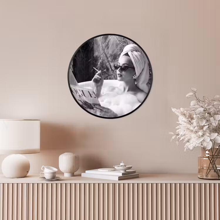 Relaxt - Bad - Zwart - Wit Fotolijst rond zonder passe partout klein -sfeer3