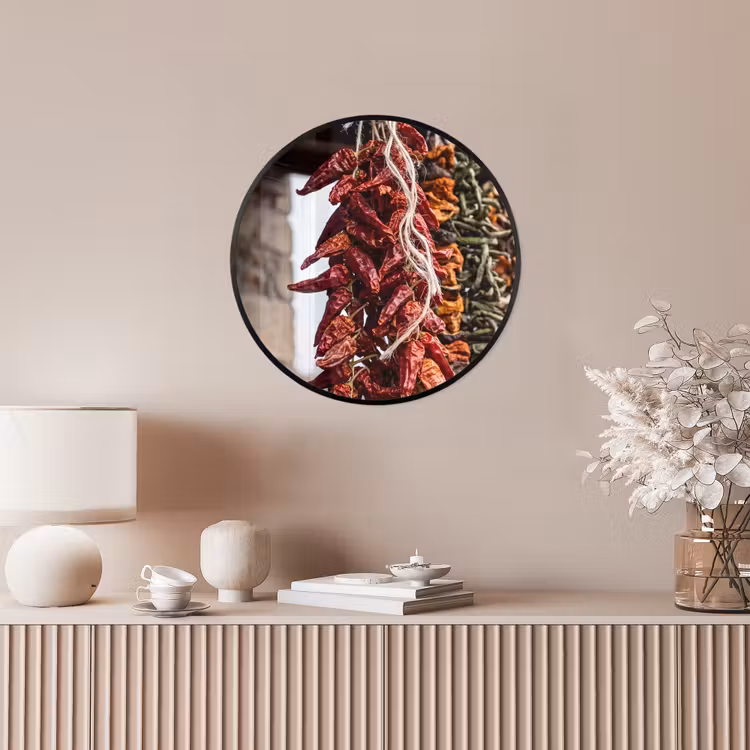 Ronde fotolijst - Rode pepers - Eten - Rode pepers - Eten Fotolijst rond zonder passe partout klein
