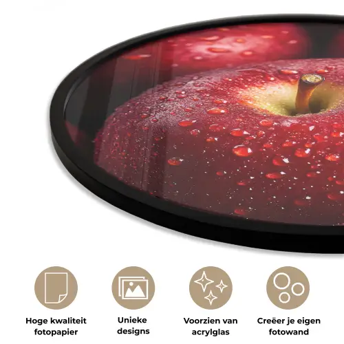 Rood - Appels - Fruit Fotolijst rond zonder passe partout klein -closeup_NL