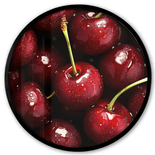 Rood - Fruit - Kersen Fotolijst rond zonder passe partout klein -3d
