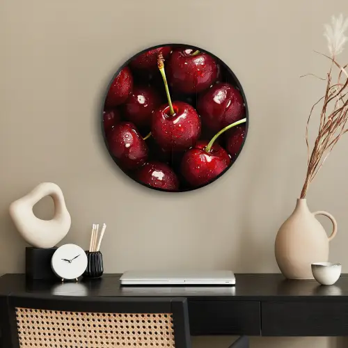 Rood - Fruit - Kersen Fotolijst rond zonder passe partout klein -sfeer1