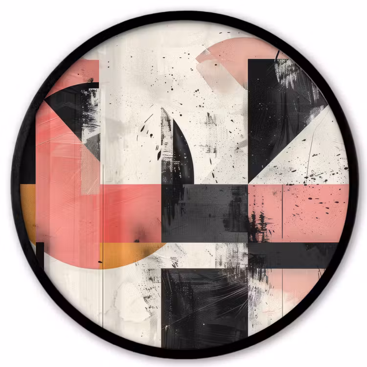 Roze - Abstract - Aesthetic - Modern - Vormen Fotolijst rond zonder passe partout klein -3d