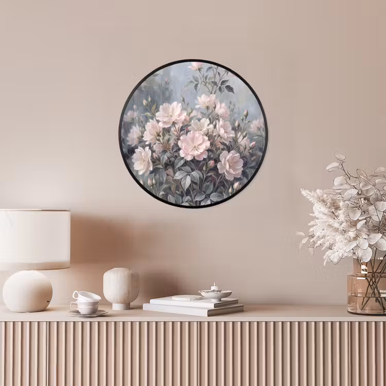 Rozen - Illustratie - Roze Fotolijst rond zonder passe partout klein -sfeer3