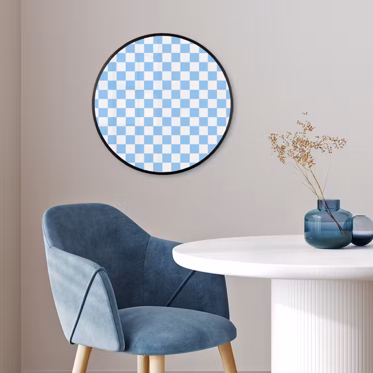 Schaakbord - Klassiek - Blauw Fotolijst rond zonder passe partout klein 856 -sfeer2