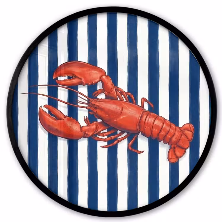 Schaaldier - Kreeft - Marine - Illustratie - Rood Fotolijst rond zonder passe partout klein -3d
