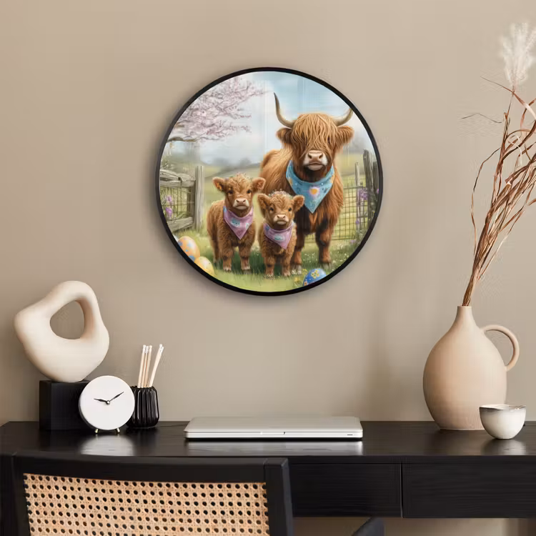 Schotsehooglanders - Paaseieren - Lente Fotolijst rond zonder passe partout klein -sfeer1