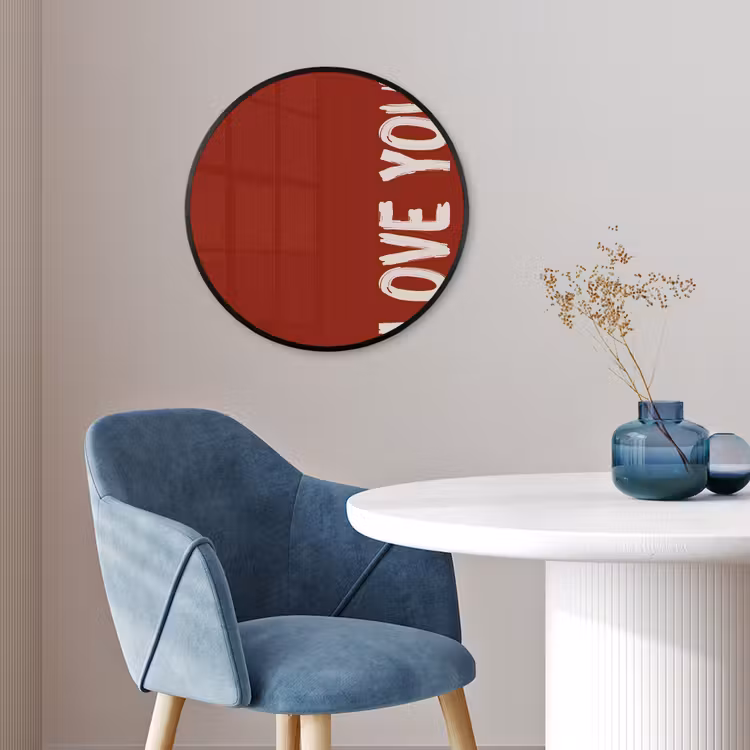 Schuin - Loveyou - Rood Fotolijst rond zonder passe partout klein -sfeer2
