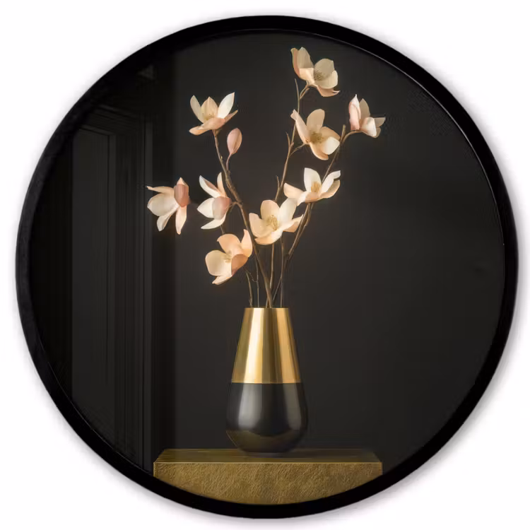 Sierlijk - Boeket - Goud - Vaas Fotolijst rond zonder passe partout klein -3d