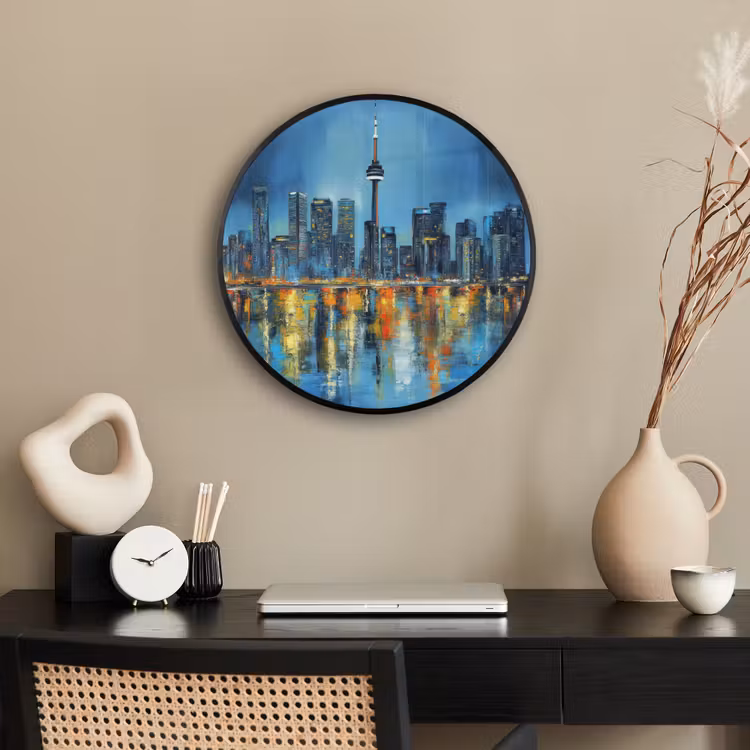 Skyline Toronto - Water - Stadslichten - Toren Fotolijst rond zonder passe partout klein -sfeer1