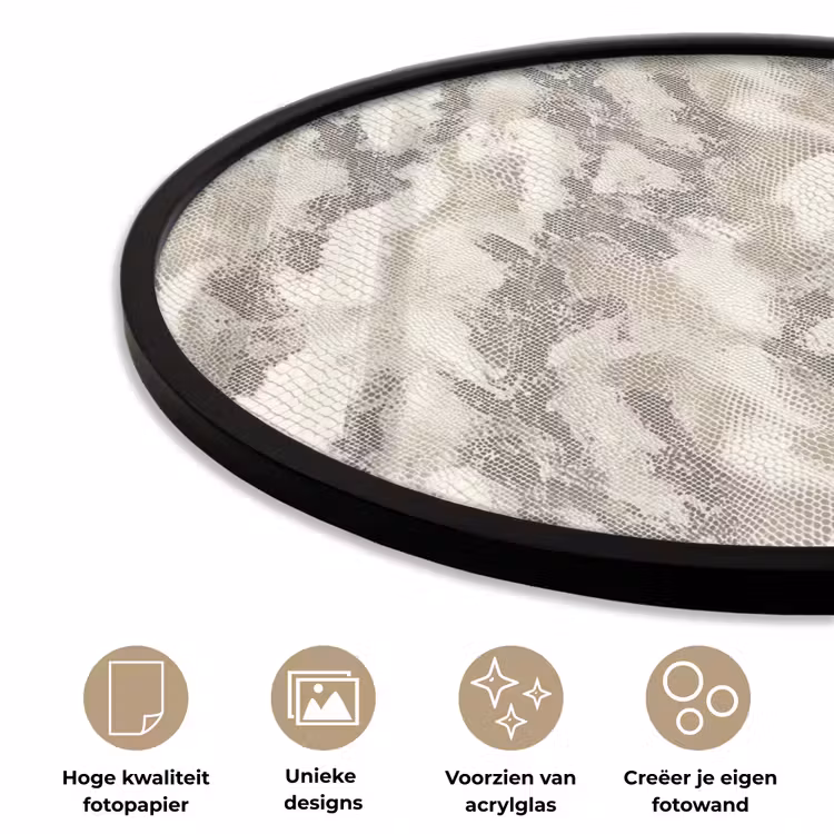 Slang - Patroon - Taupe Fotolijst rond zonder passe partout klein 856 -closeup_NL