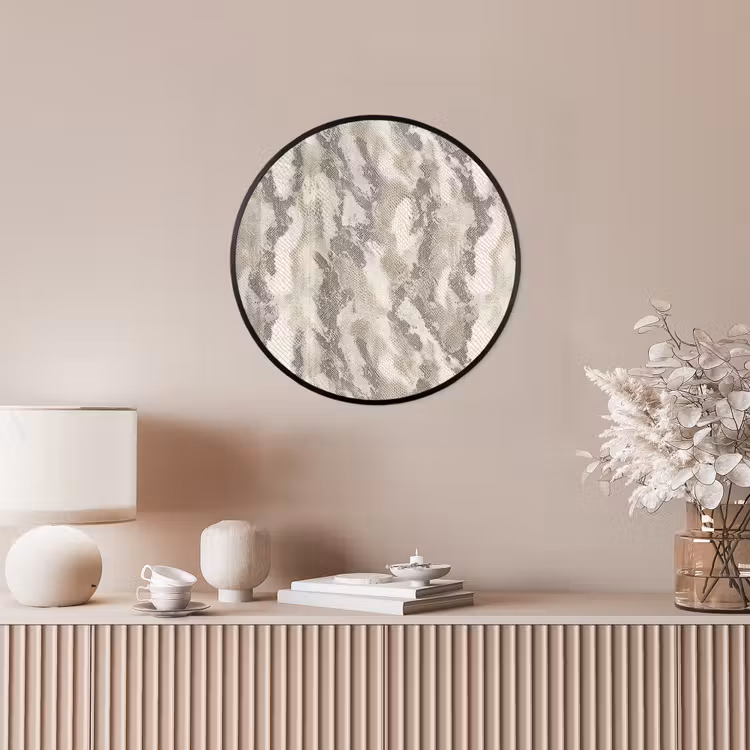 Slang - Patroon - Taupe Fotolijst rond zonder passe partout klein 856 -sfeer3