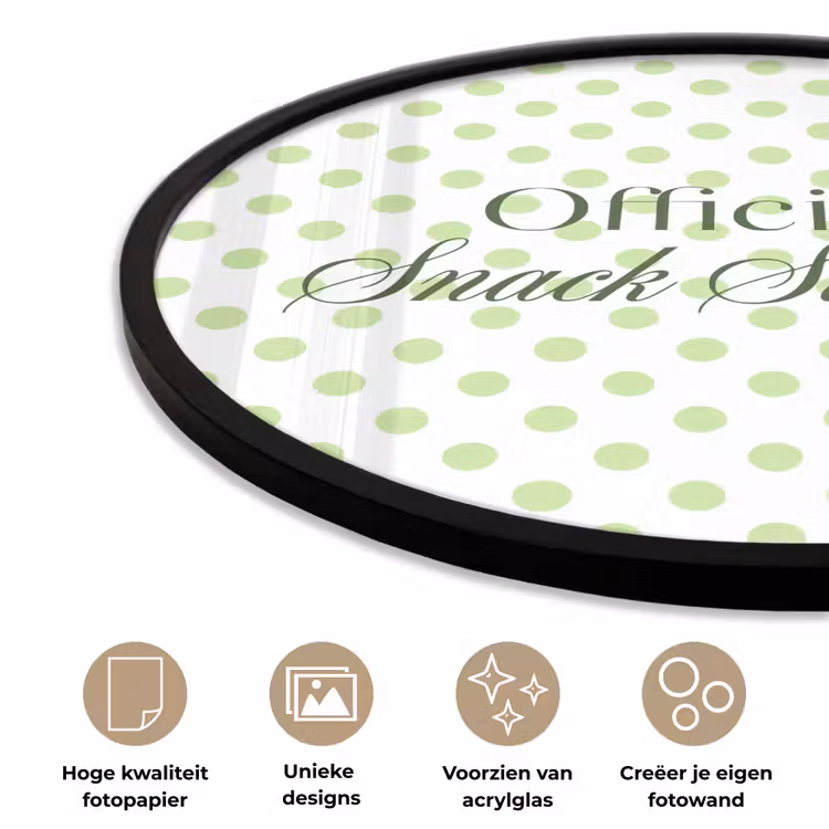 Snack Station - Groen - Stippen Fotolijst rond zonder passe partout klein -closeup_NL