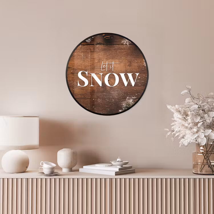 Sneeuw - Houtlook - Quote - Let it snow Fotolijst rond zonder passe partout klein -sfeer3