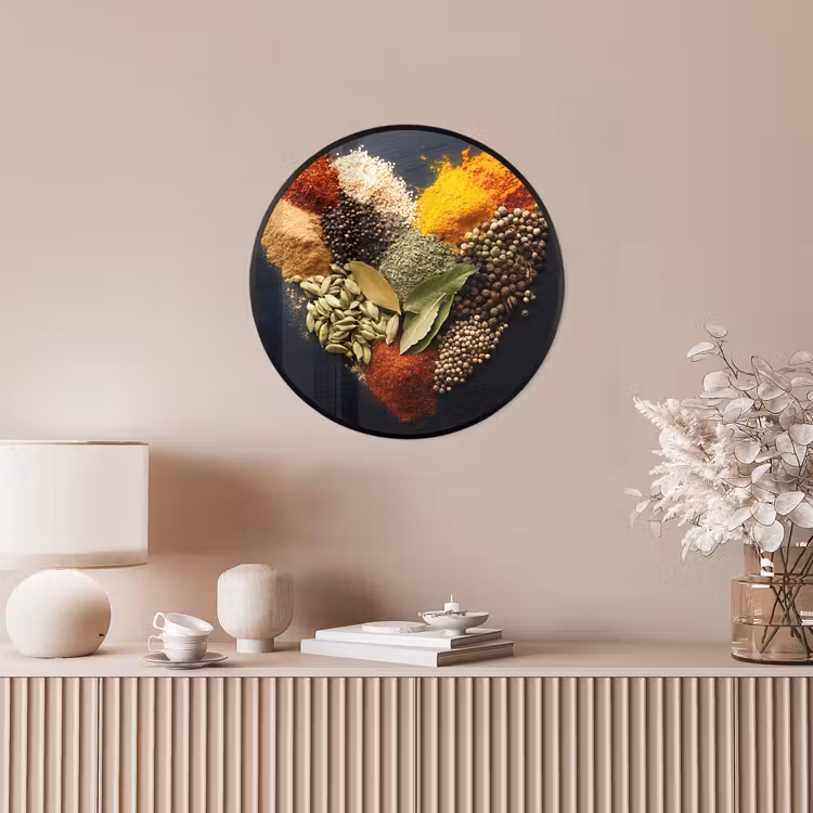 Specerijen - Mix - Hartvorm - Zwart Fotolijst rond zonder passe partout klein -sfeer3
