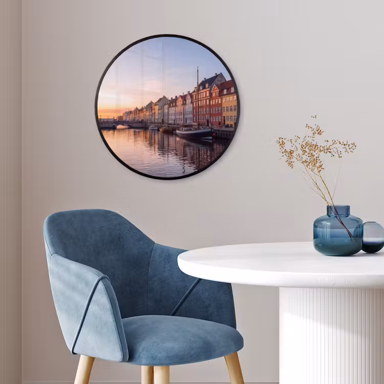 Stad - Gracht - Zonsondergang - Klassiek - Kleurrijk Fotolijst rond zonder passe partout klein -sfeer2