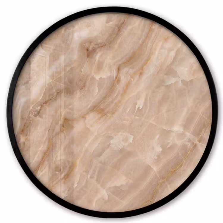 Steen - Ader - Natuur - Modern - Beige Fotolijst rond zonder passe partout klein -3d