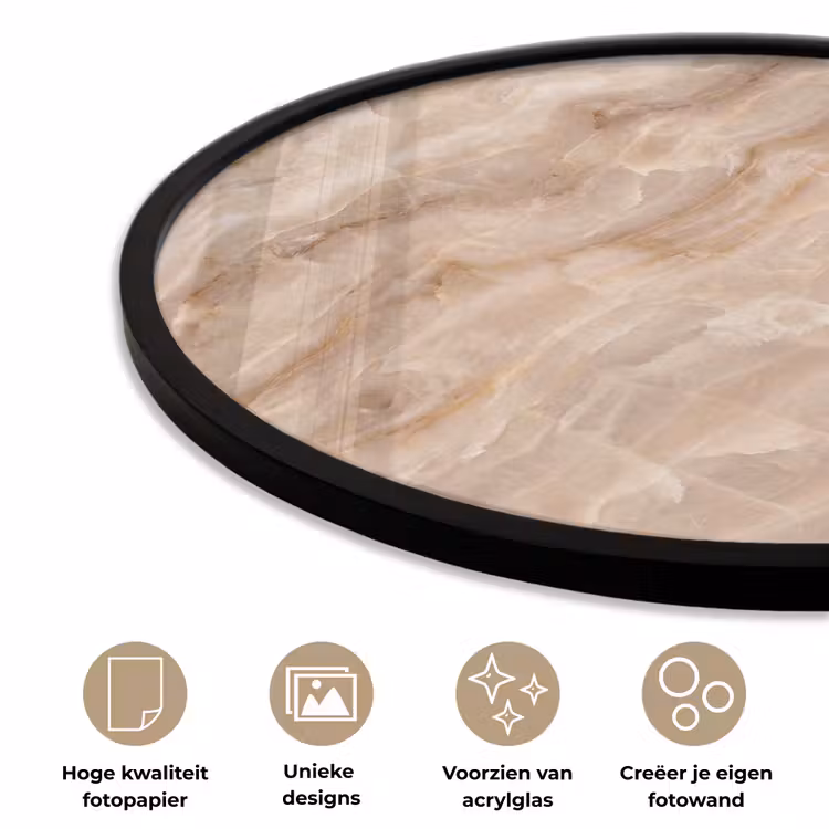 Steen - Ader - Natuur - Modern - Beige Fotolijst rond zonder passe partout klein -closeup_NL